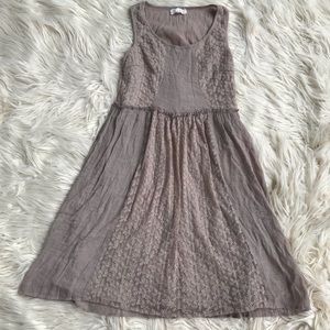 A’Reve Dress Lace Flower Tan Medium